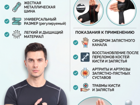 Ортопедический ортез на лучезапястный сустав с фиксацией